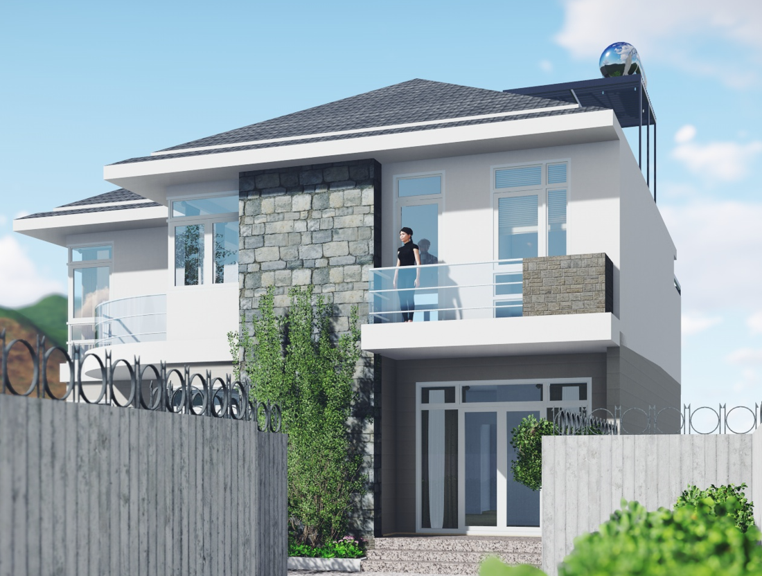 Full hồ sơ Biệt thự 2 tầng kích thước 12x12m (kiến trúc, kết cấu, điện nước)
